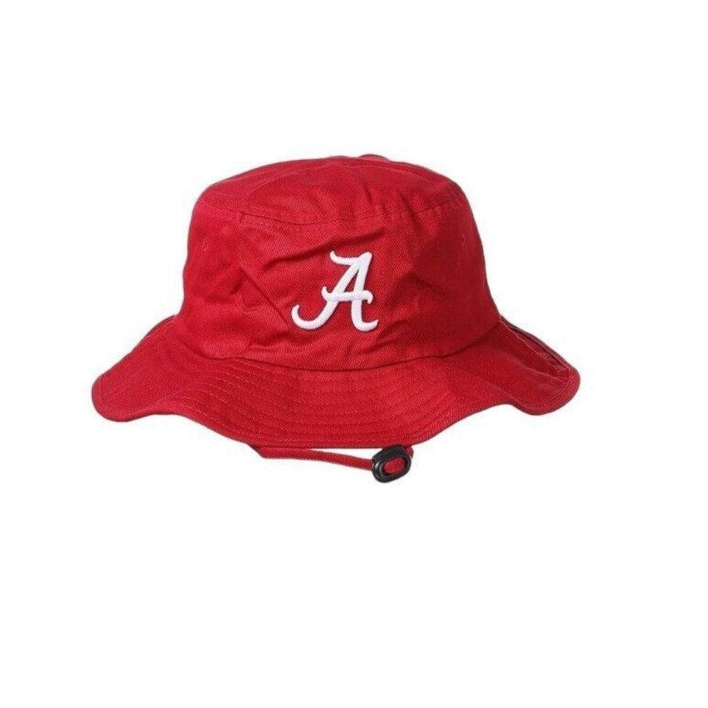 NEW Alabama Crimson Tide Zephyr‎ Bucket Hat Cap Drawstring Red Size Large / XL